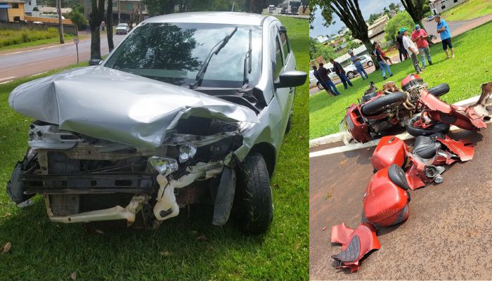 Ibema – Colisão no trevo de acesso deixa uma pessoa ferida